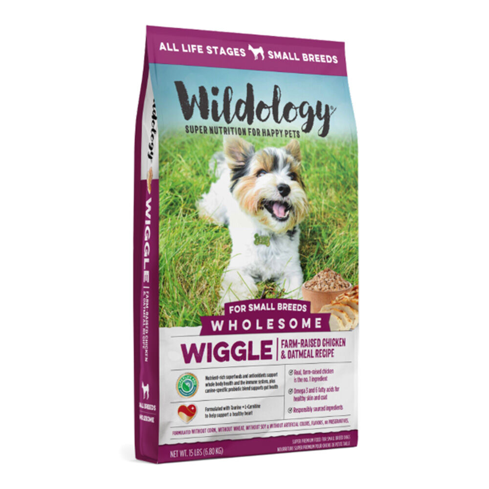image of Dry Dog Food- WIGGLE Farm-Raised Chicken & Oatmeal, 15 lb