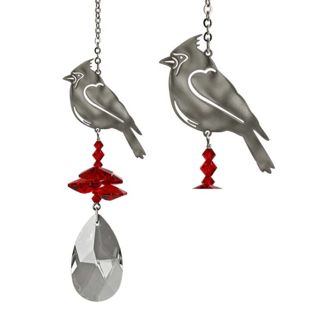 image of Crystal Fantasy Sun Catcher- Cardinal