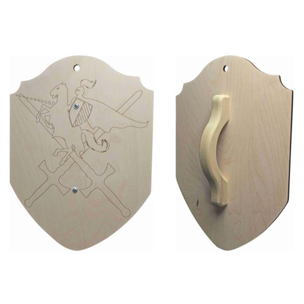 image of Large Wooden Laser Scored Shield