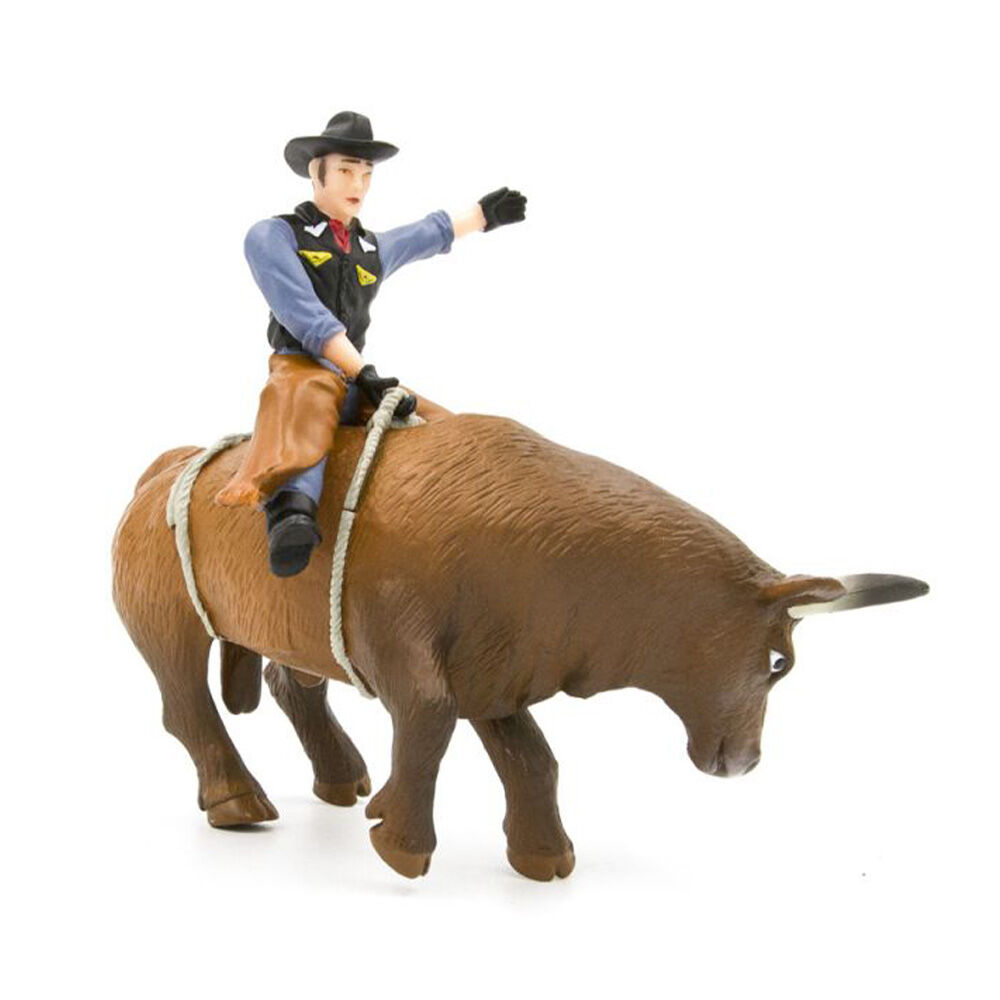 image of Brown Bucking Bull with Rider