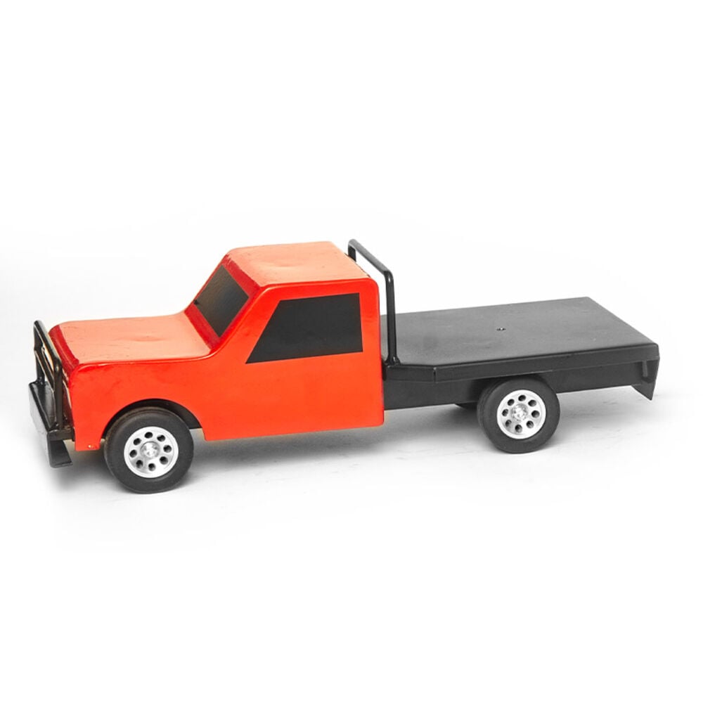 image of Red Flatbed Farm Truck