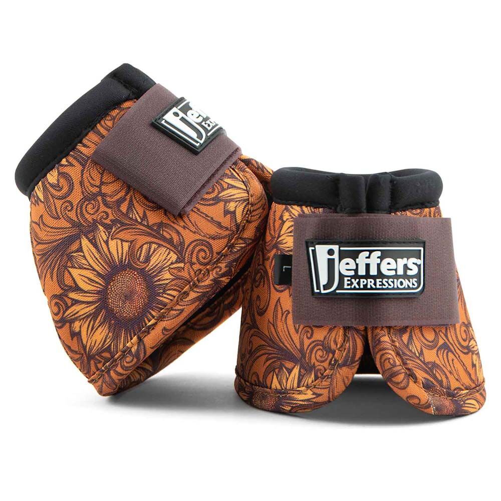 image of Expression No Turn Bell Boots for Horses - Pair - Bloomin' Toolin' - Medium