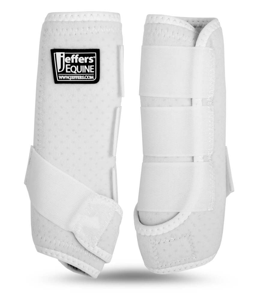 image of Protective Horse Boots, Pair, White, Medium