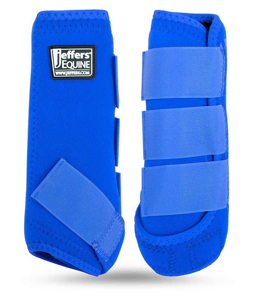 image of Protective Horse Boots, Pair, Blue, Large