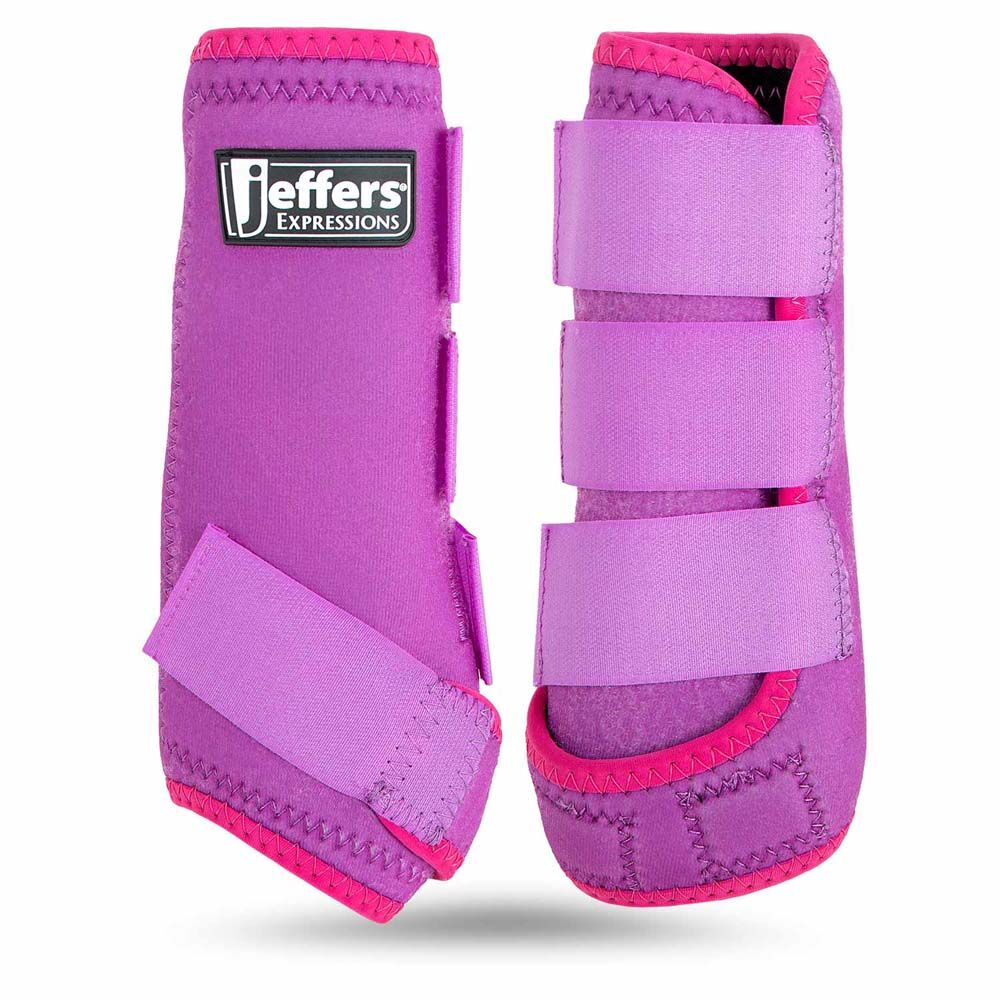 image of Protective Horse Boots, Pair, Purple/Pink, Medium