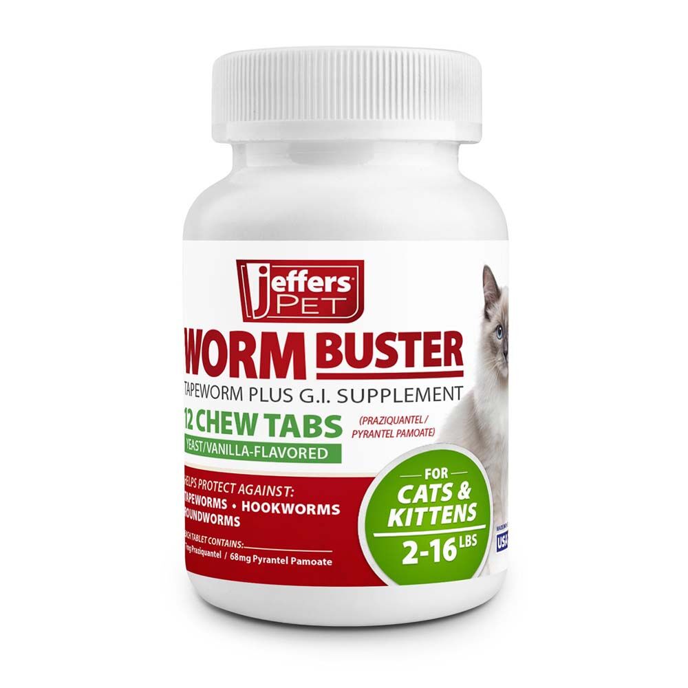 image of Worm Buster Cat Dewormer Tablets, 12,count