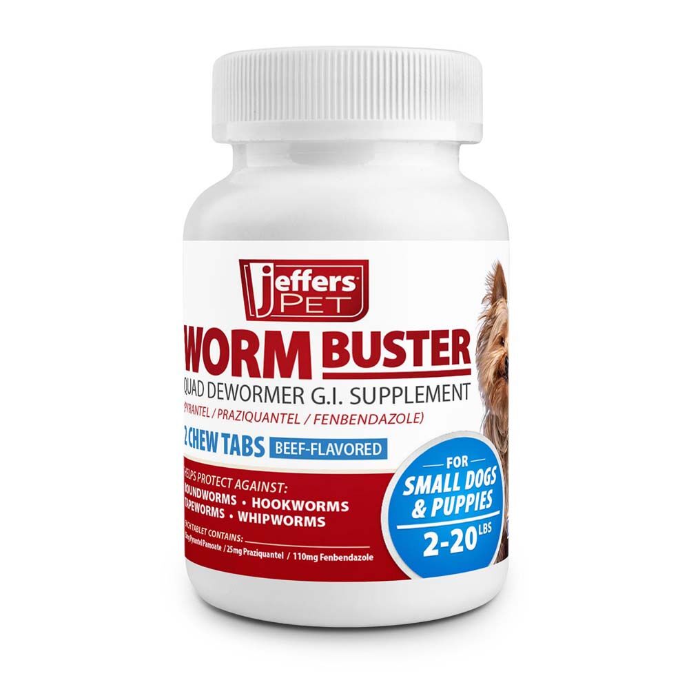 image of Worm Buster Dog Dewormer Tablets for Small Dogs, 2 Count