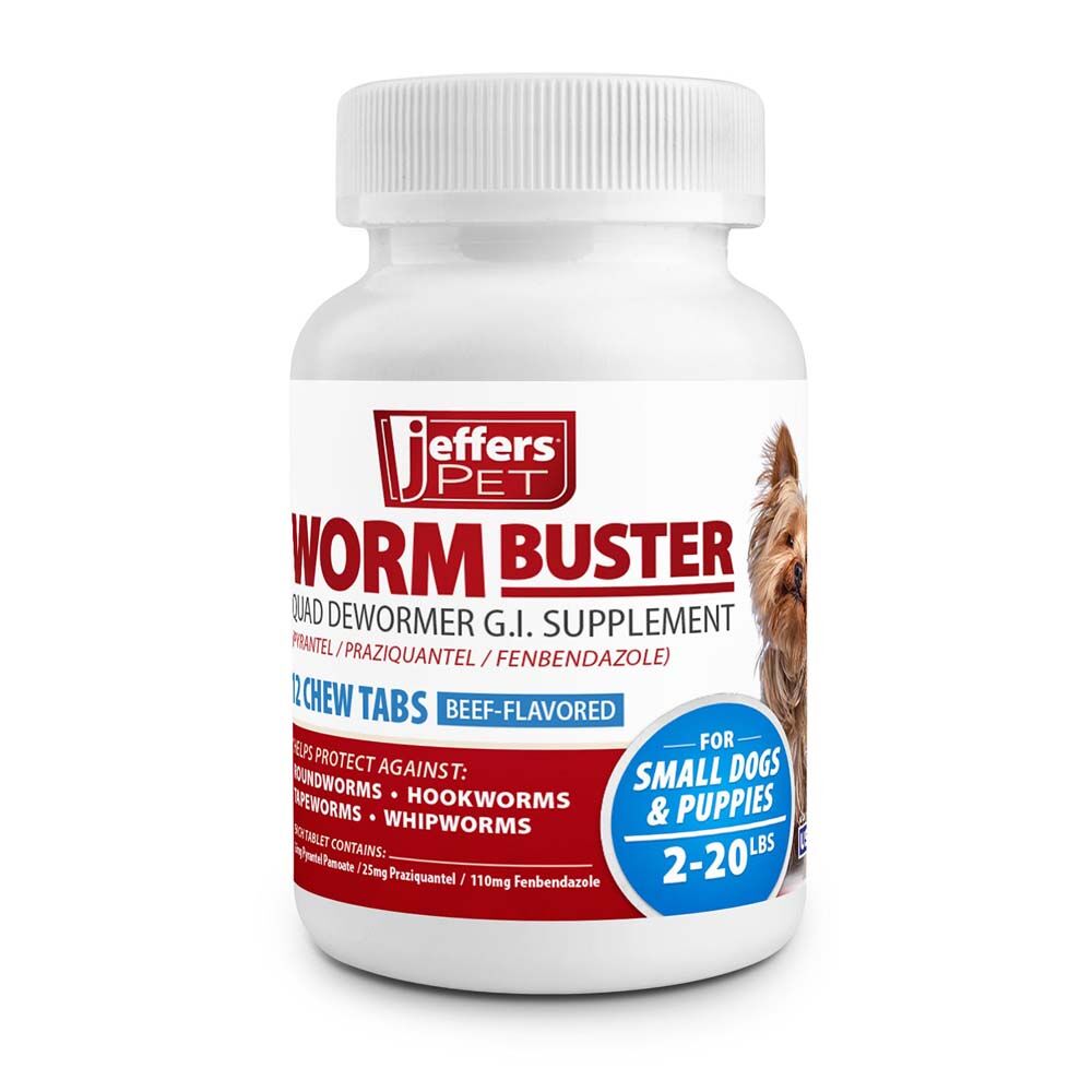 image of Worm Buster Dog Dewormer Tablets for Small Dogs, 12 Count