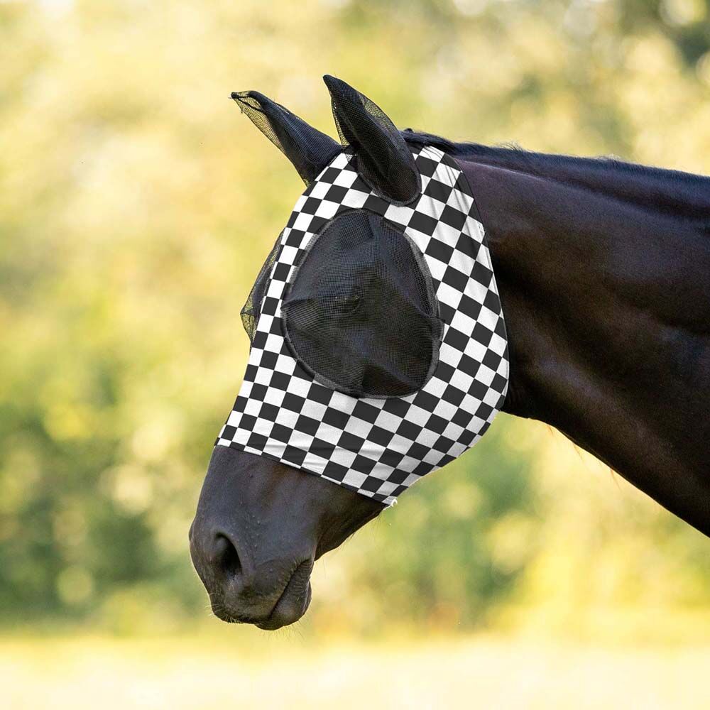 image of Expression Lycra Horse Fly Mask with Ears - Skater Cowgirl - Cob
