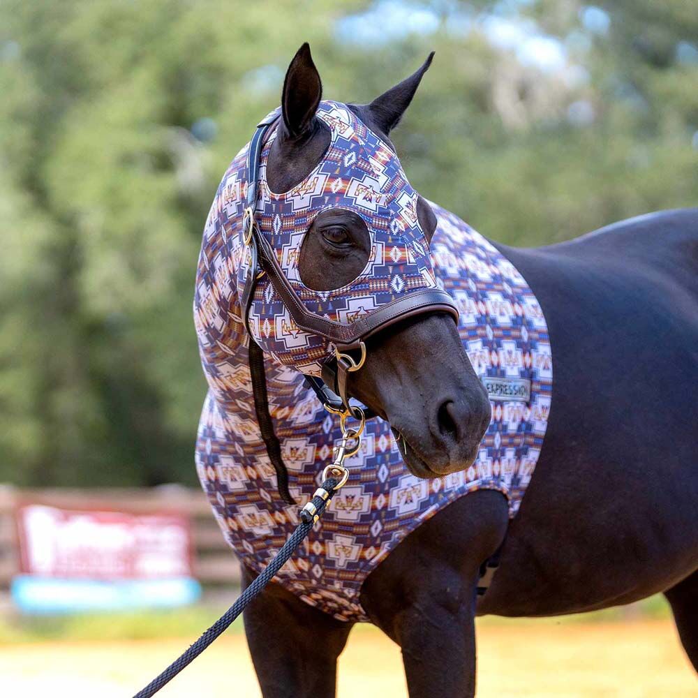 image of Expression Lycra Hood for Horses - Thunderbird - Oversize