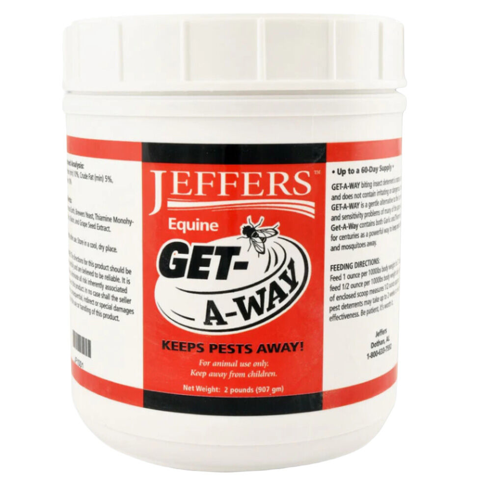 image of Equine Get,A,Way Feed,Thru Biting Insect Deterrent Supplement for Horses, 2 lbs