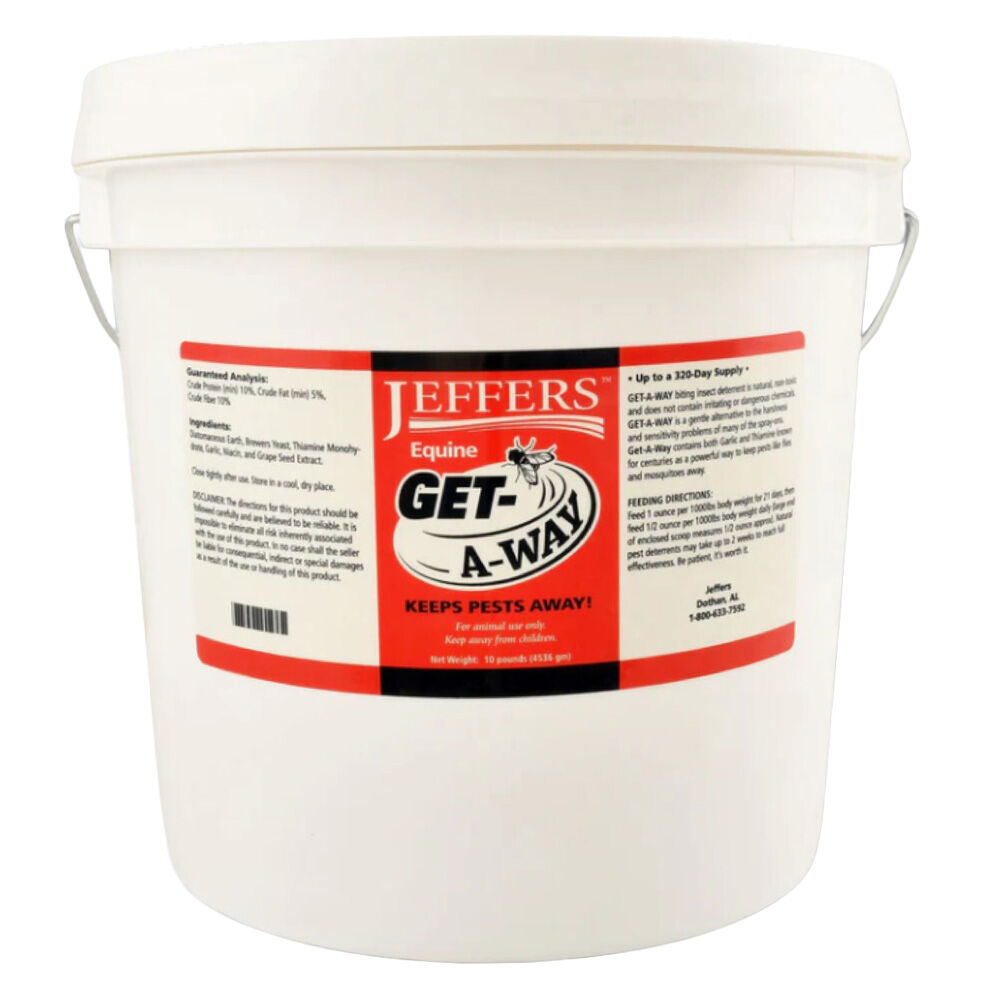 image of Equine Get,A,Way Feed,Thru Biting Insect Deterrent Supplement for Horses, 10 lbs