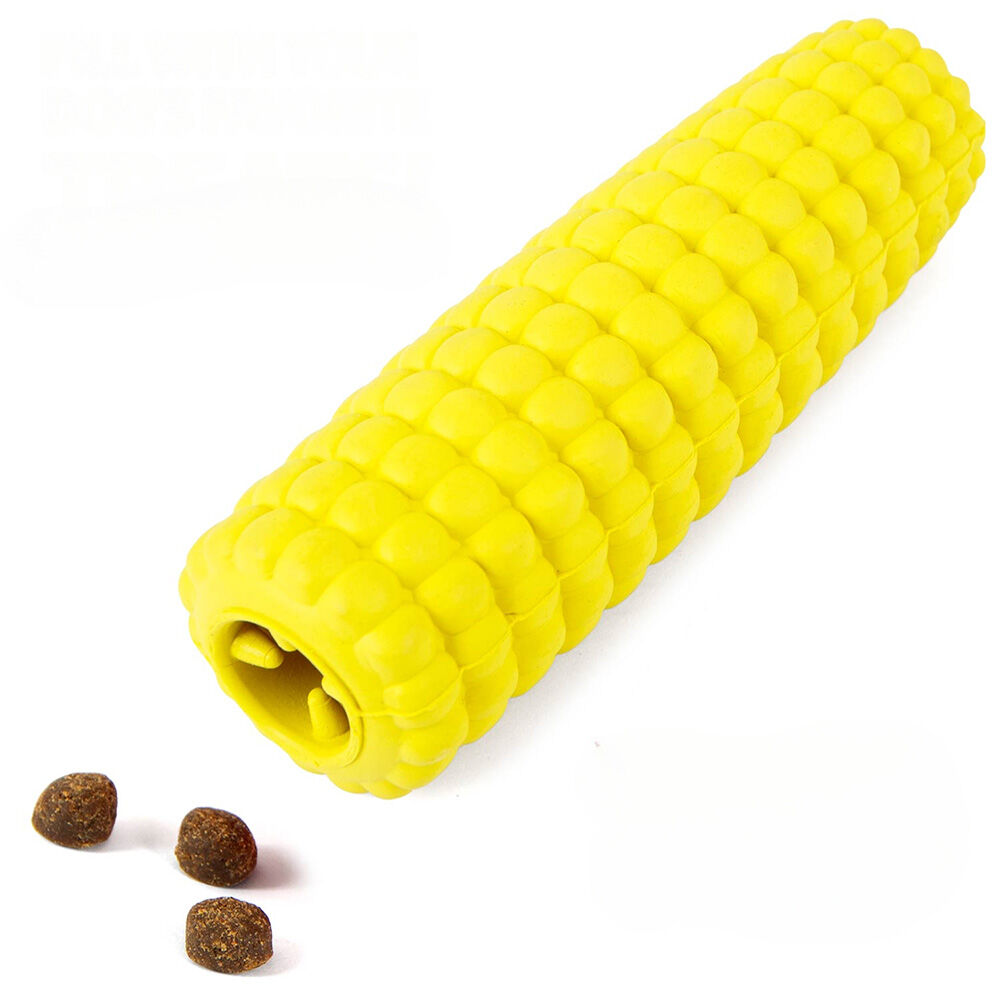 image of Corn Cob Natural Rubber Treat Dispensing Dog Chew Toy with Dental Benefits, Medium