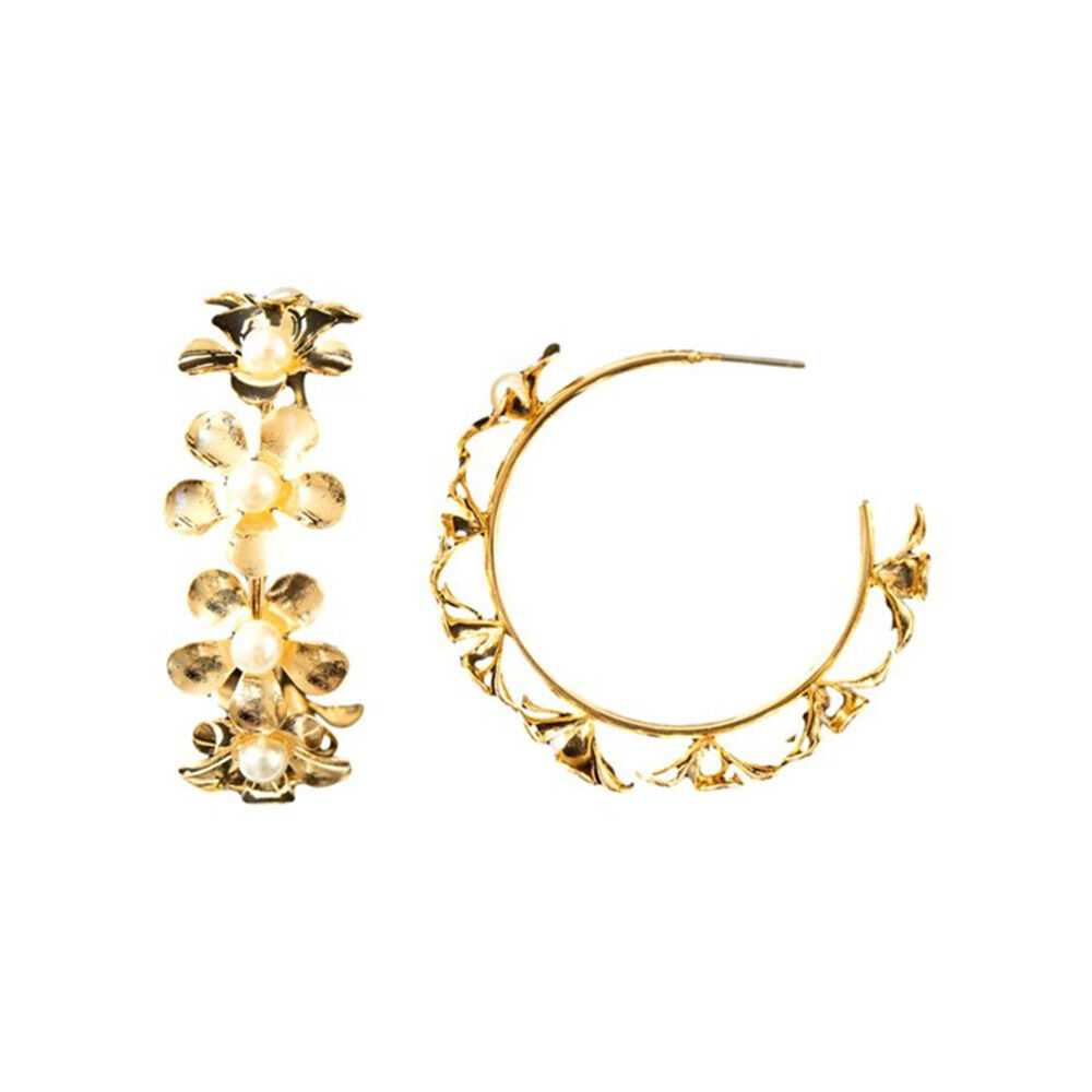 image of Women's Flower Hoop Earrings