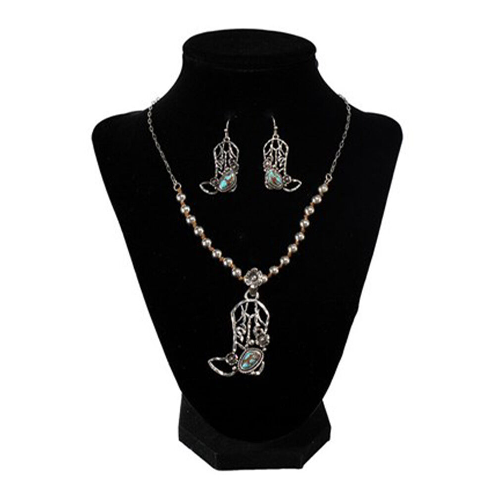 image of Women's Turquoise Cowboy Motif Jewelry Set