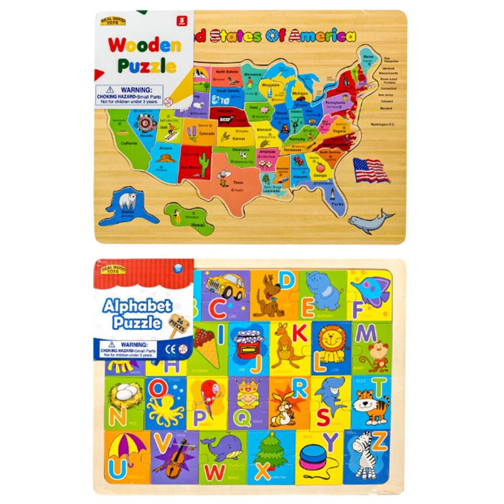 image of Assorted USA/ABC Wooden Puzzle (Style May Vary)