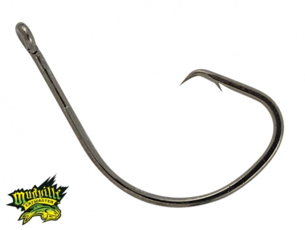 image of Mudville Black Nickle Straight Eye Circle Hook, 5/0, 5 pk