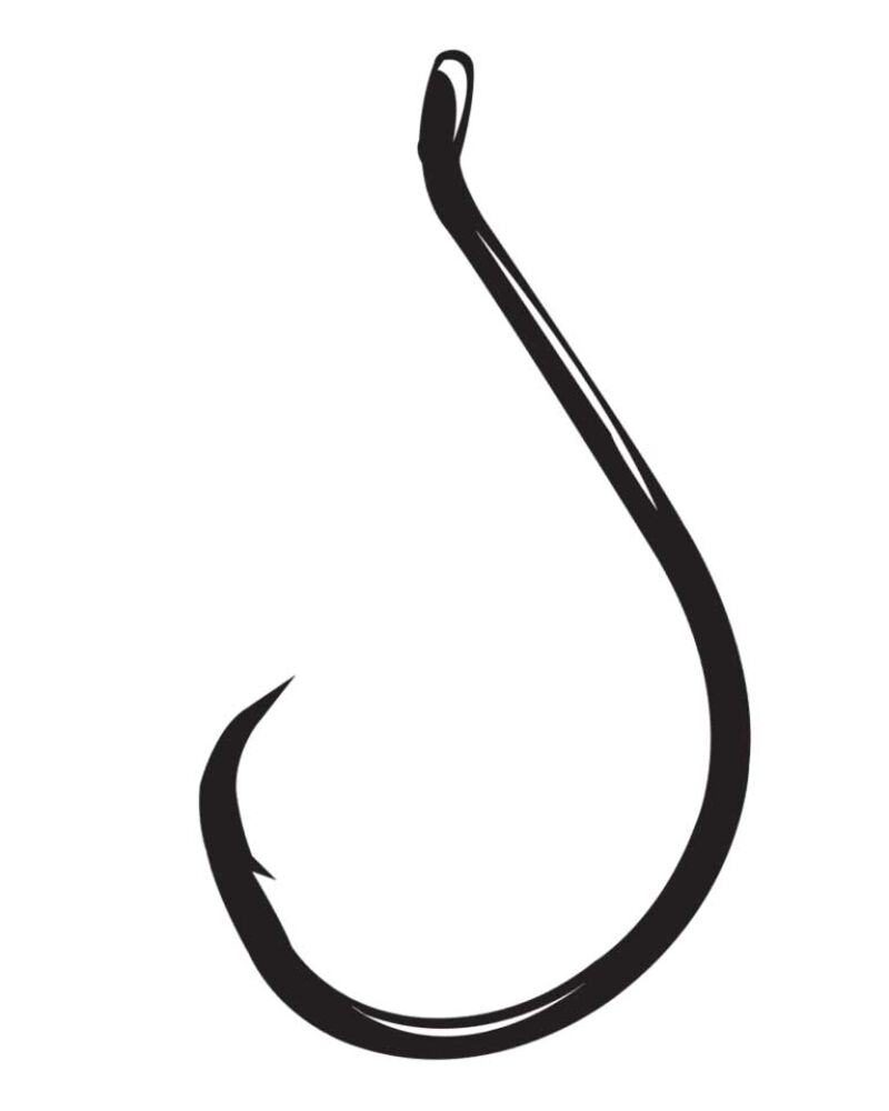 image of Black Offset Point Circle Octopus Hook, #2/0, 6 pack
