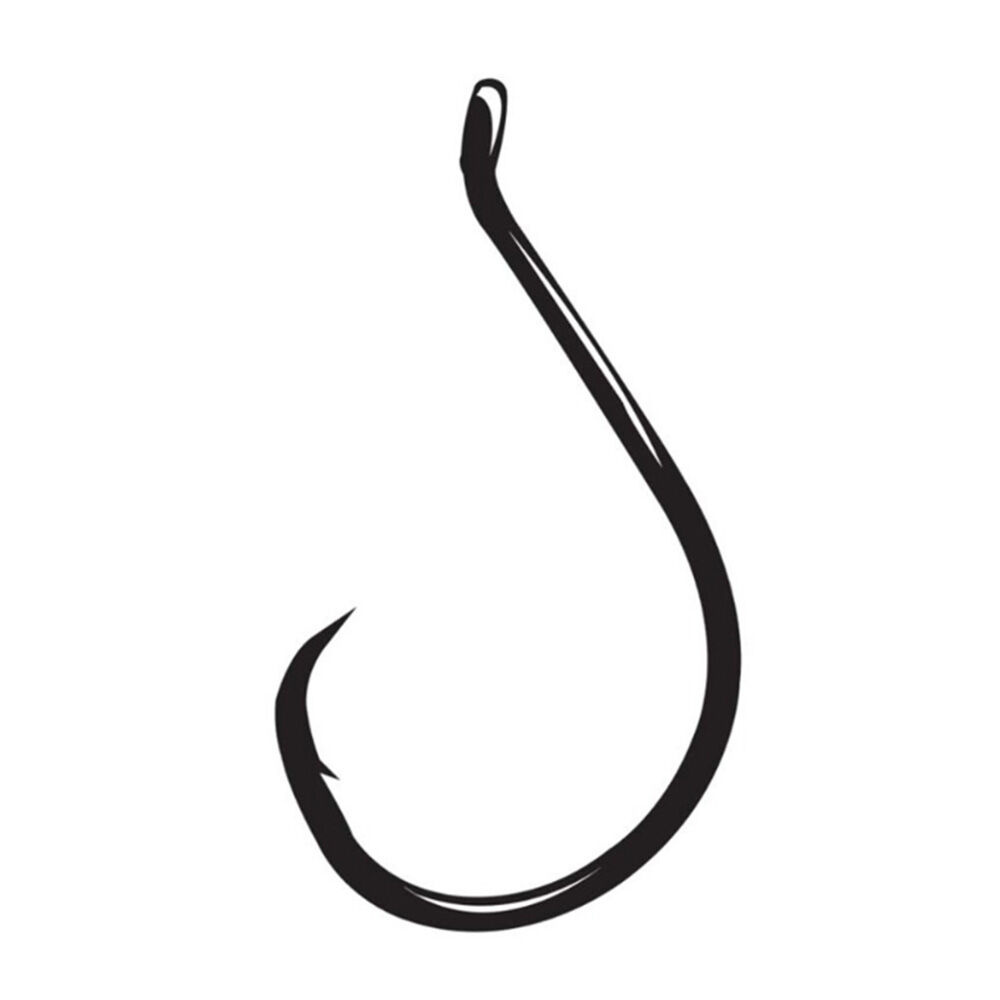 image of Black Offset Point Circle Octopus Hook, #7/0, 6 pack