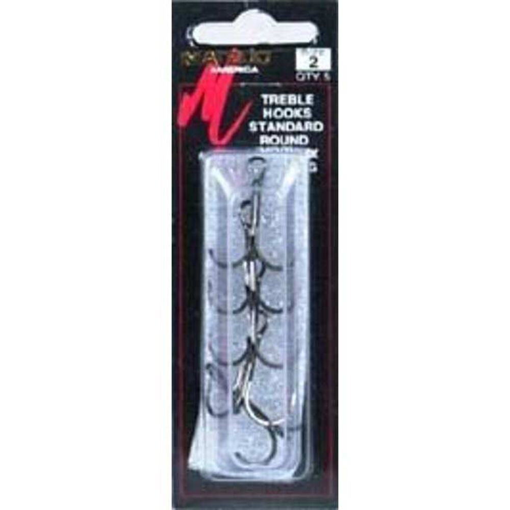 image of Round Bend XX Strong Black Chrome Treble Hook, #6