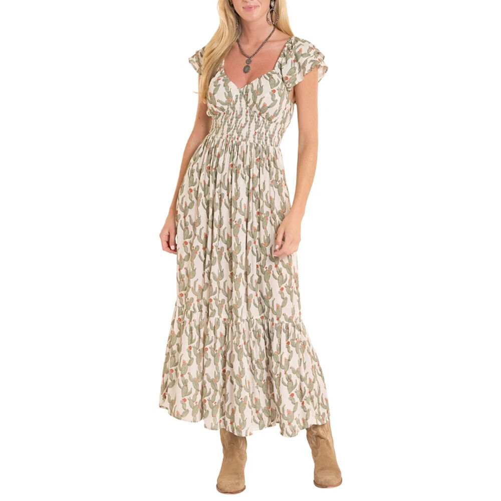 image of Women's Cactus Print Midi Dress
