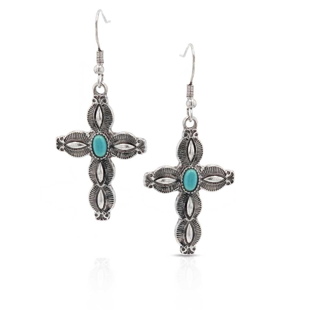 image of Faithful Expression Cross Attitude Earrings
