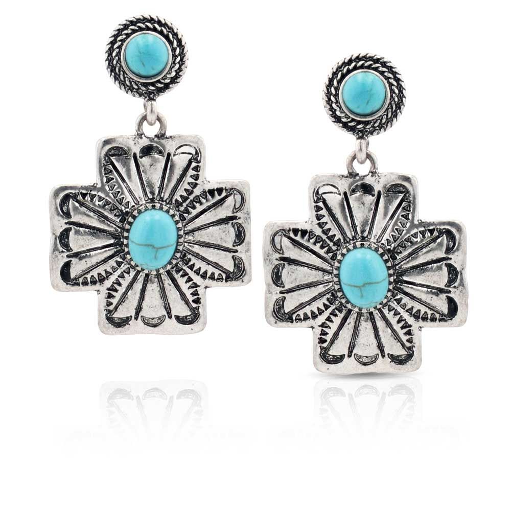 image of Petaled Turquoise Attitude Earrings