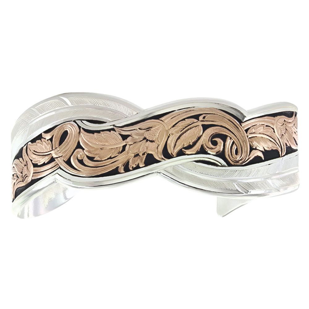 image of Two Tone Sweeping Leather Cuff Bracelet