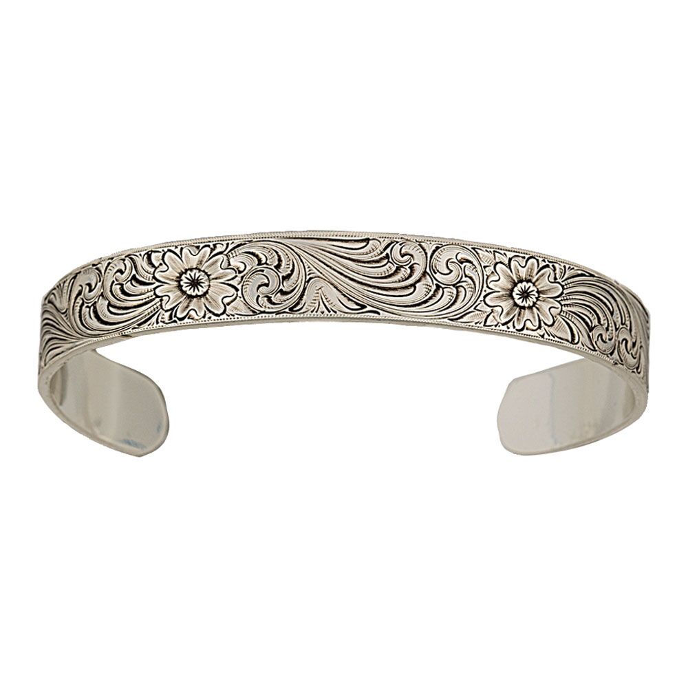 image of Antiqued Montana Classic Engraved Narrow Cuff Bracelet