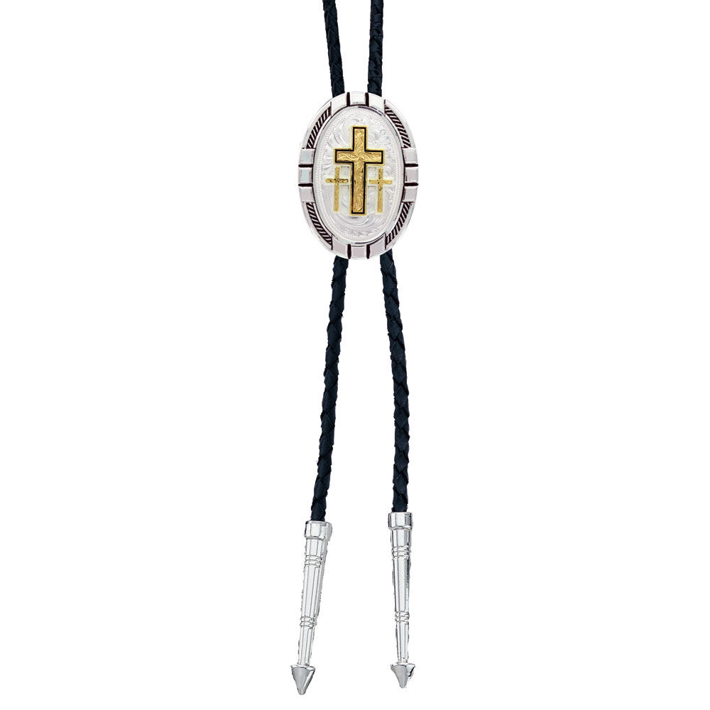 image of New Traditions Four Directions Bolo Tie with Triple Cross Figure