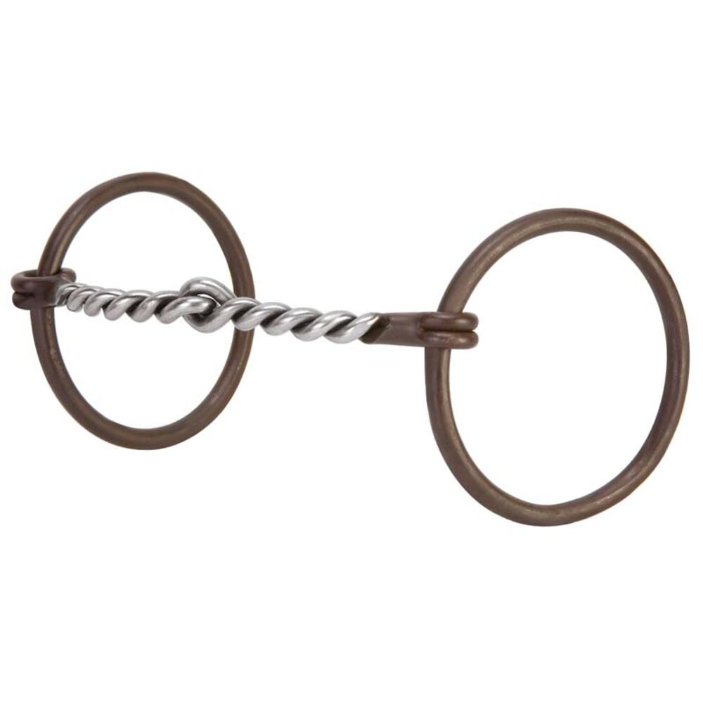 image of Professional Ring Snaffle Bit- 5 in Twisted Curved Mouth