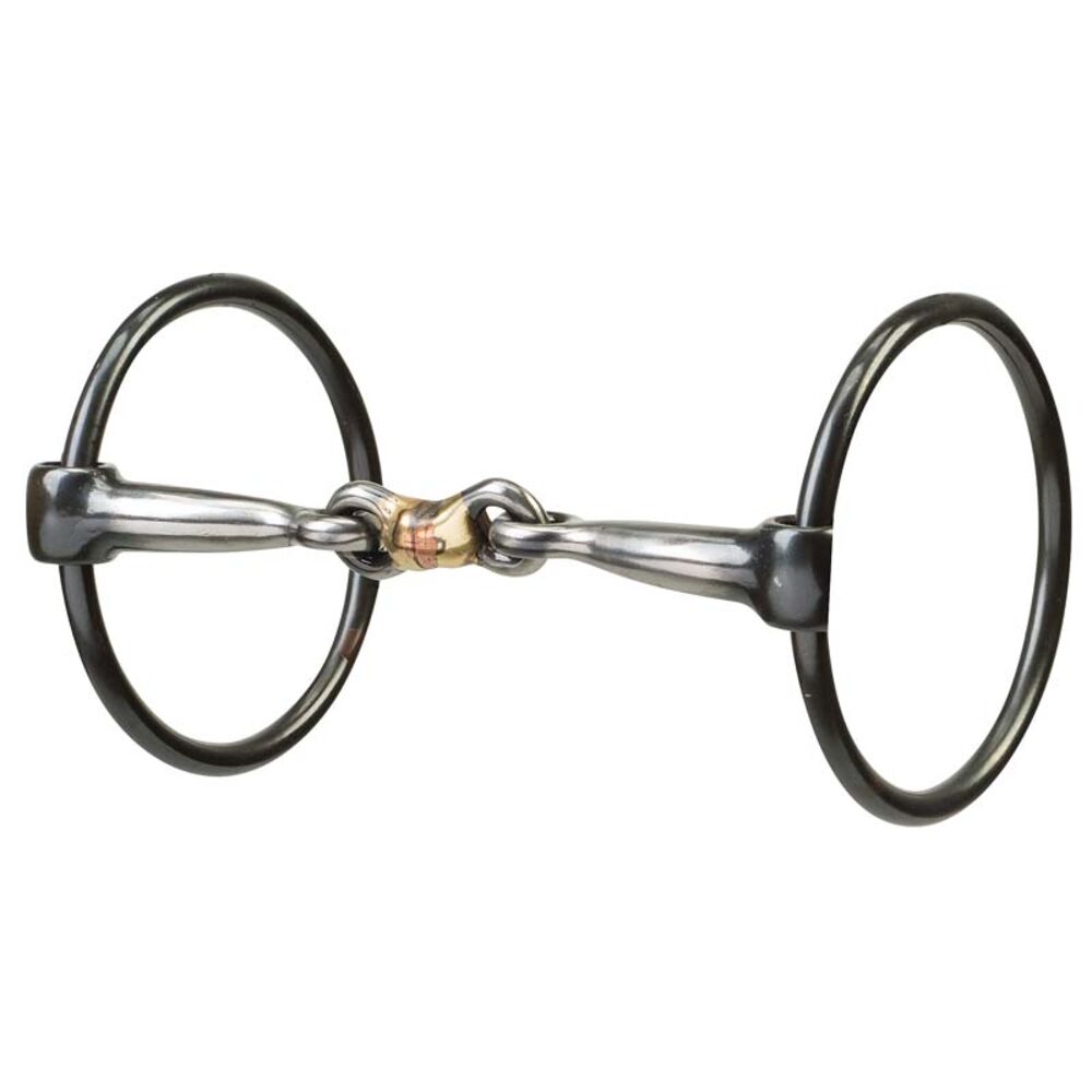 image of Ring Snaffle Bit with Sweet Iron Dogbone Mouth with Copper Inlay- 5 in