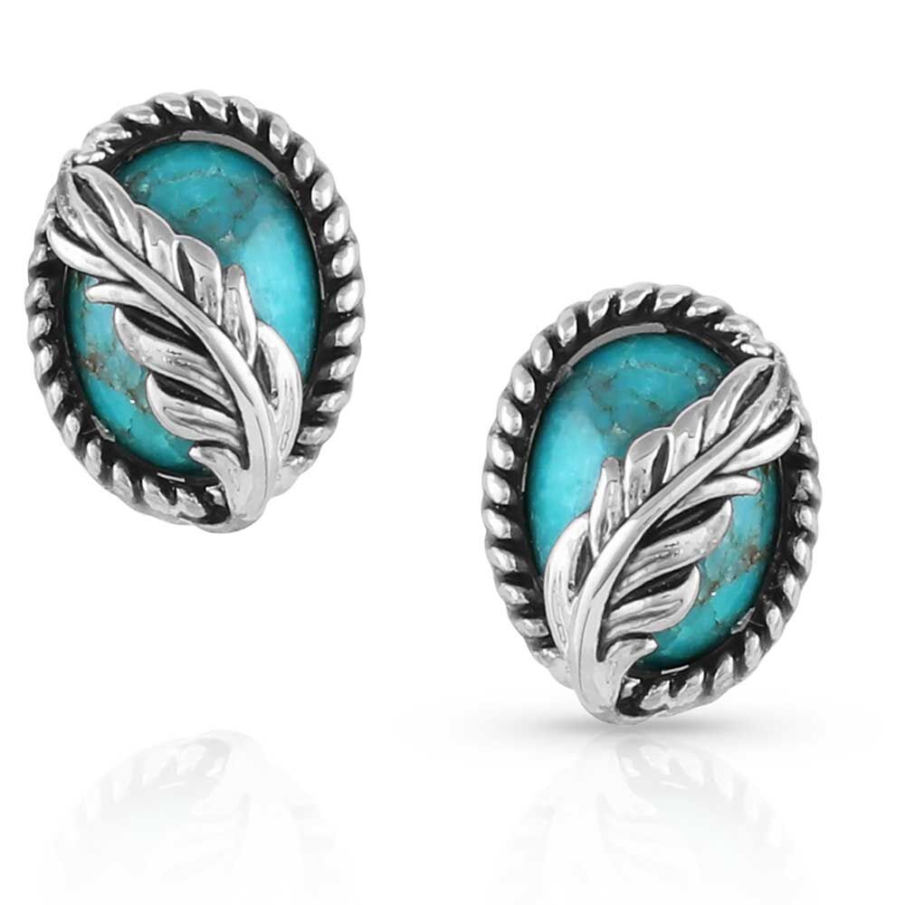 image of World's Feather Turquoise Post Earrings