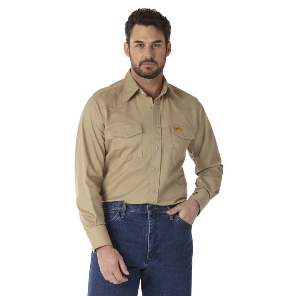 image of Men's FR Western Twill Long Sleeve Snap Button Work Shirt