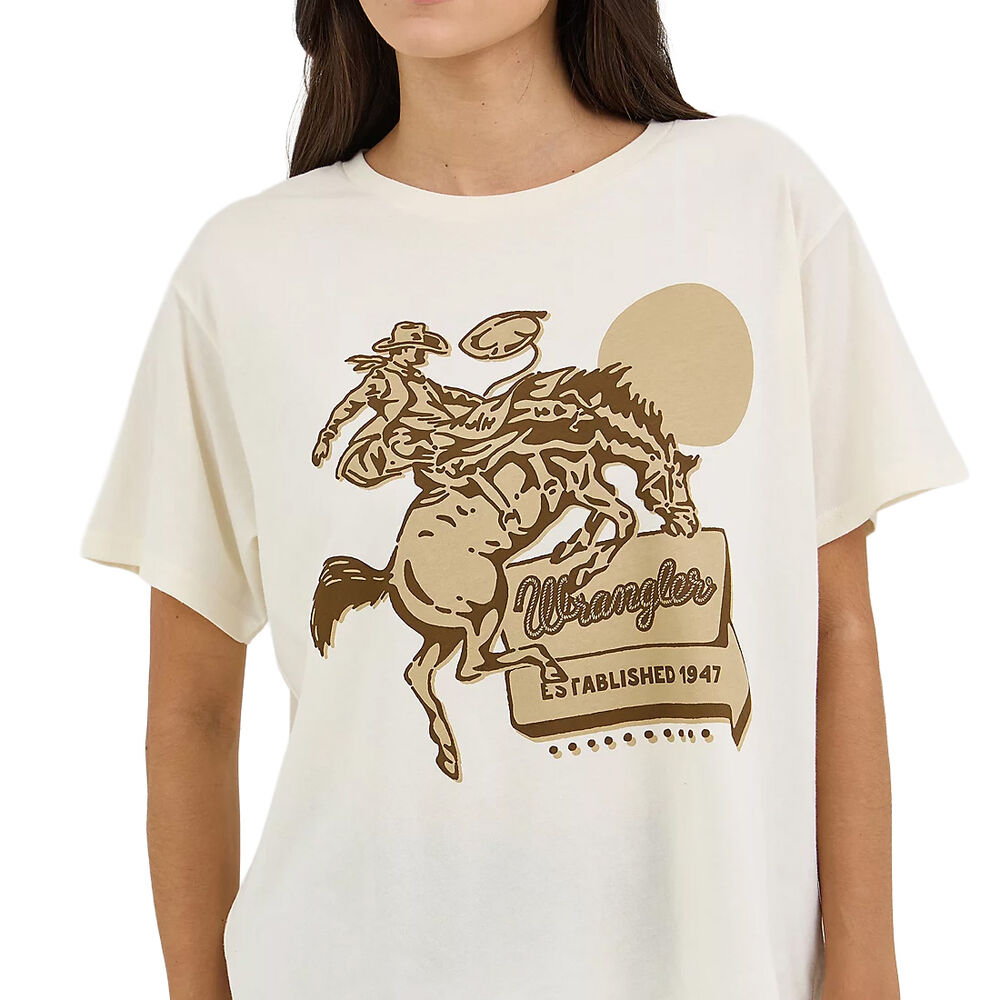 image of Women's Western Girlfriend Graphic Tee- Antique White