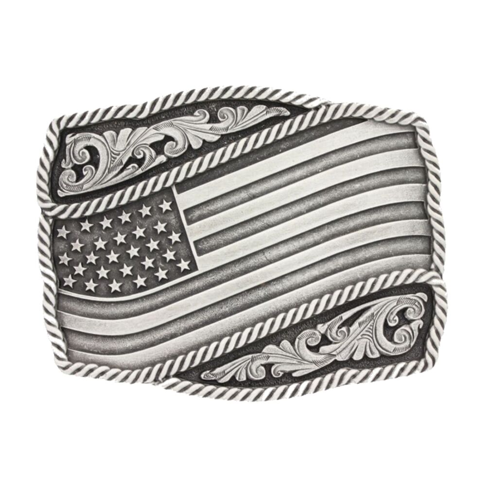 image of Classic Impressions Waving American Flag Attitude Buckle