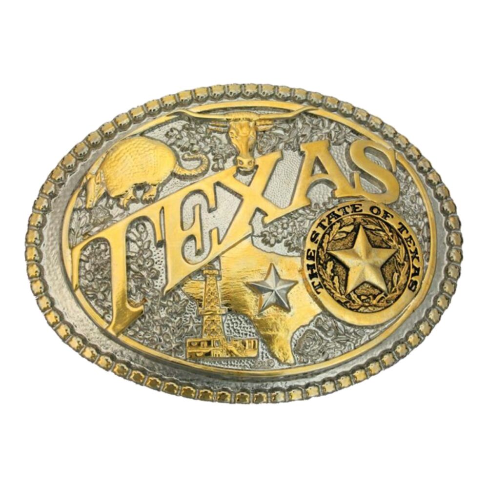 image of Two Tone Texas State Heritage Attitude Buckle