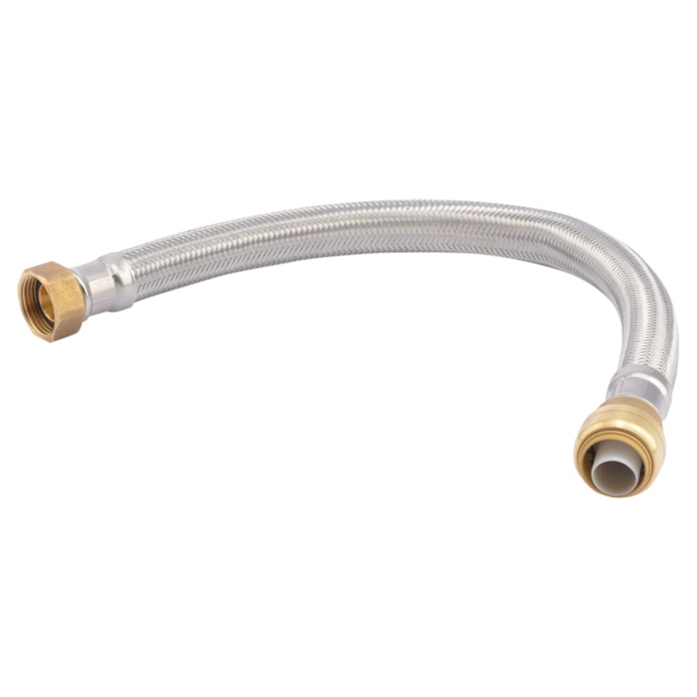 image of Braided Flexible Water Heater Connector, 3/4-in SB x 3/4-in FIP, 18-in