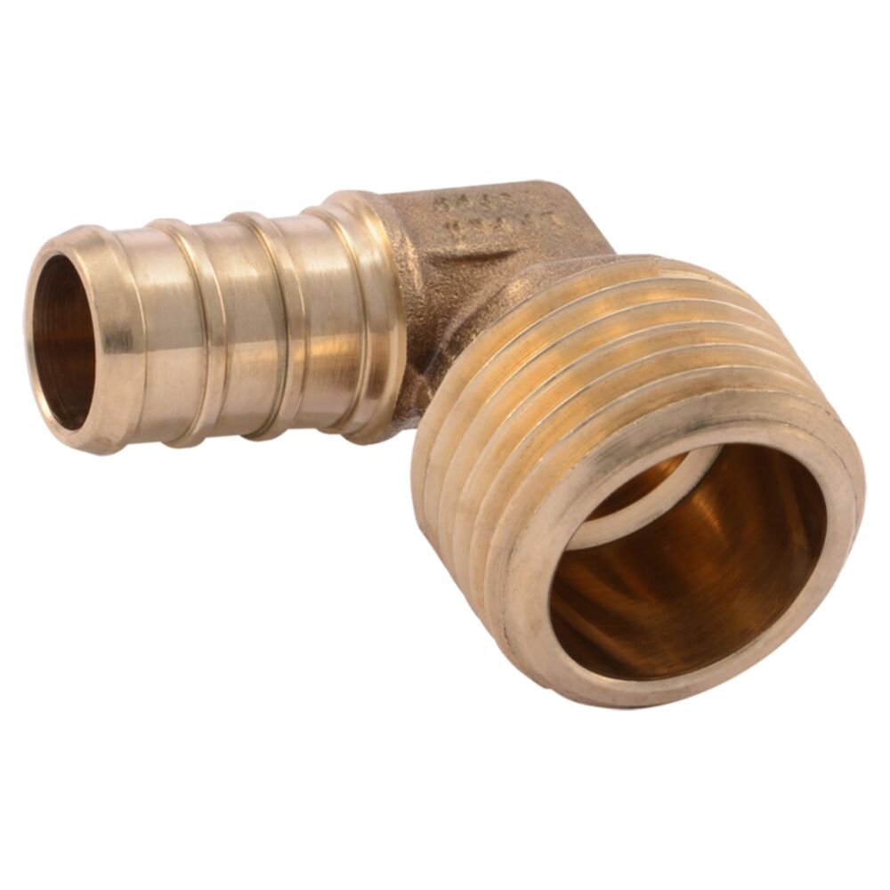 image of Pex MNPT Barb Adapter Elbow, 1/2-in x 1/2-in