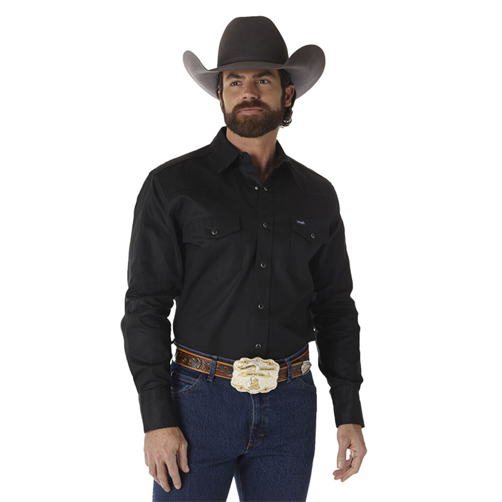 image of Men's Authentic Cowboy Cut Long Sleeve Snap Button Work Shirt