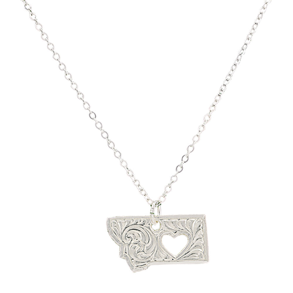 image of I Heart Montana State Charm Necklace