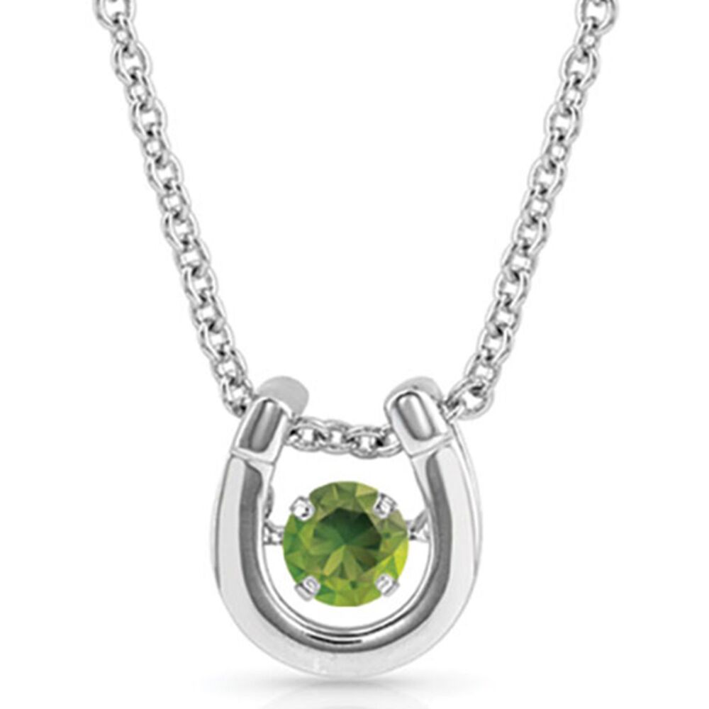 image of Dancing Birthstone Horseshoe Necklace, August