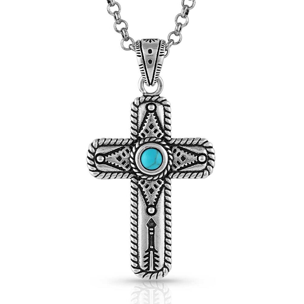 image of Faith on Point Turquoise Cross Necklace