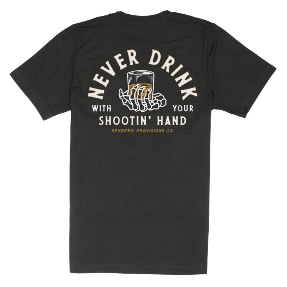 image of Sendero Provisions Co. Men's T-Shirt- Shootin' Hand, Black