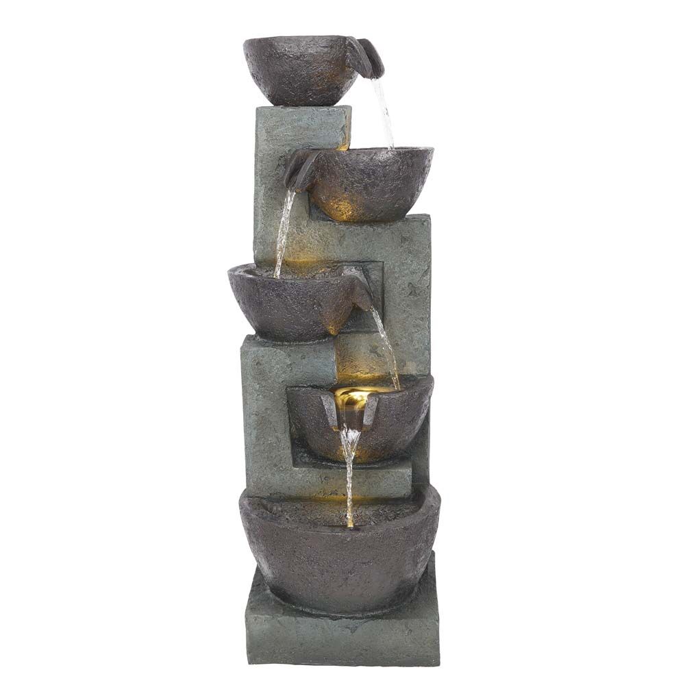 image of 5 Tiered Cascading Waterfall Fountain Bowls