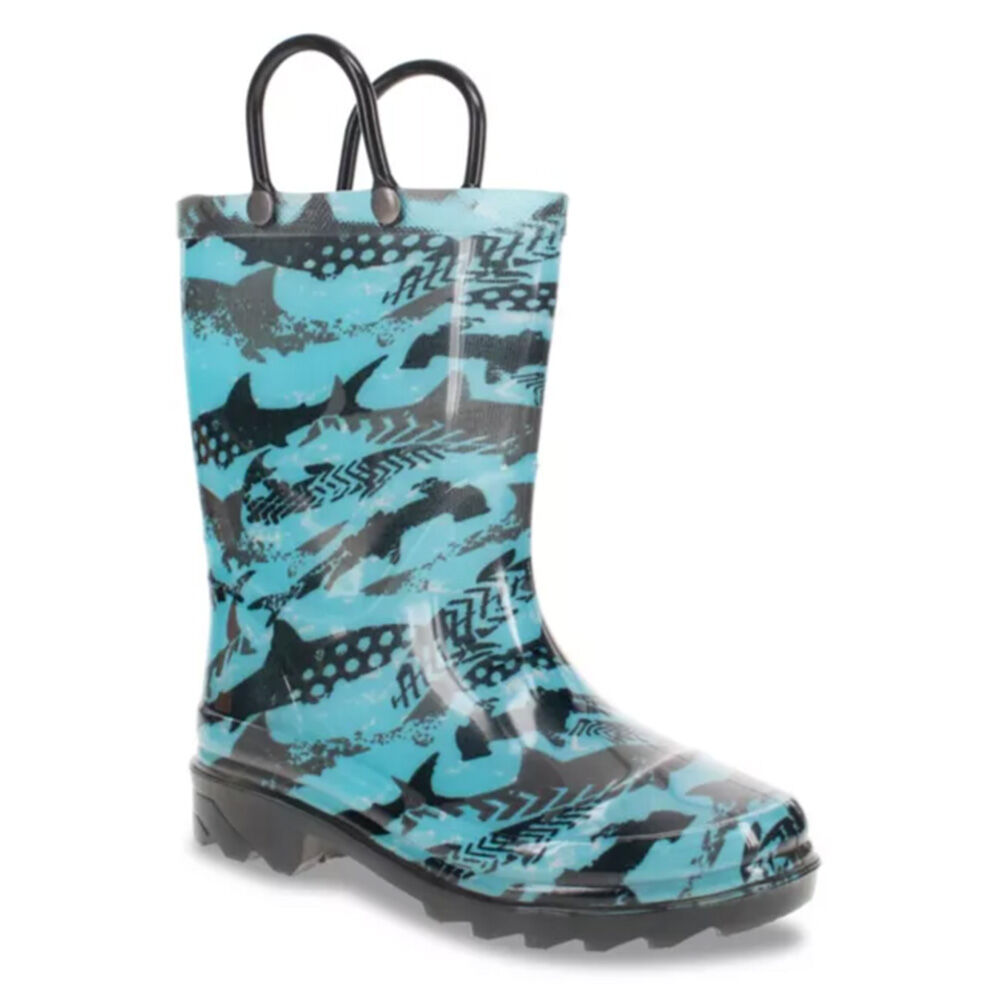 image of Boy's Grunge Shark Lighted Rain Boot